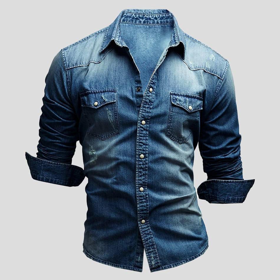 Cédric | Chemise en jean pour homme style vintage