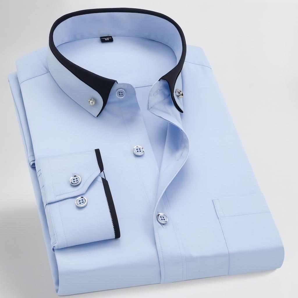 Chemise pour homme à double col et patte de boutonnage – Un style classique pour l'élégance et le confort