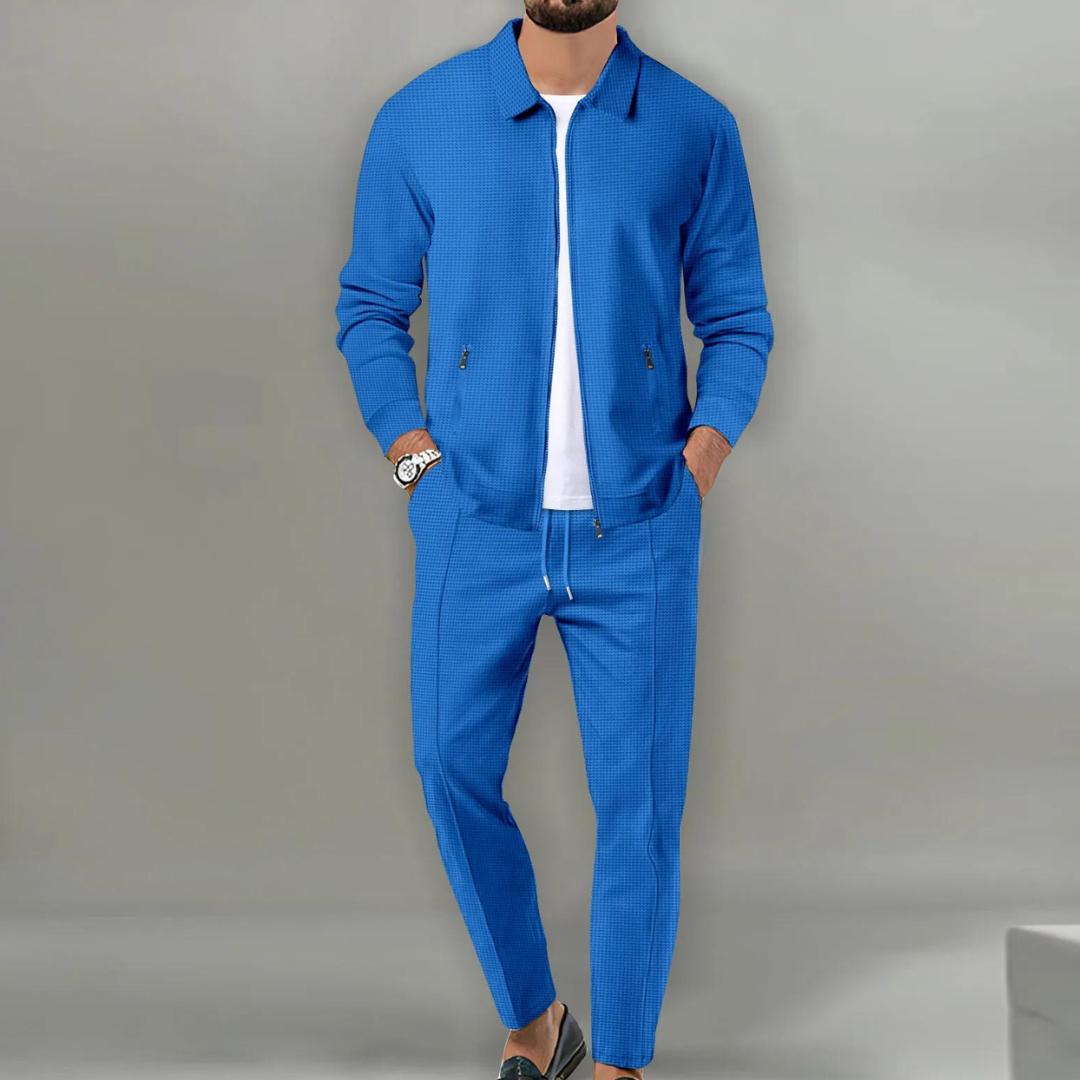 Ensemble de loisirs pour homme – Élégant ensemble deux pièces comprenant une veste et un pantalon