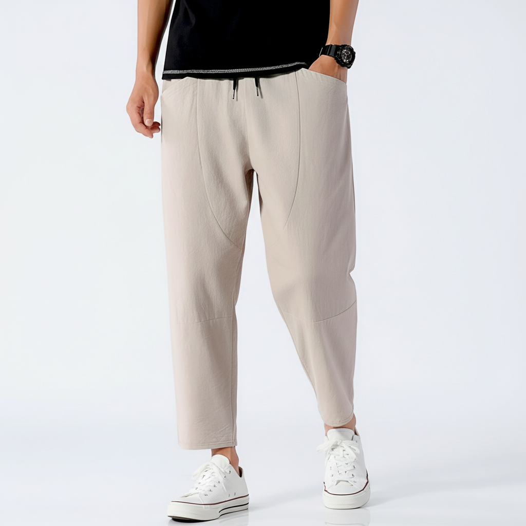 Lizzy | Pantalon ample en coton et lin respirant 0