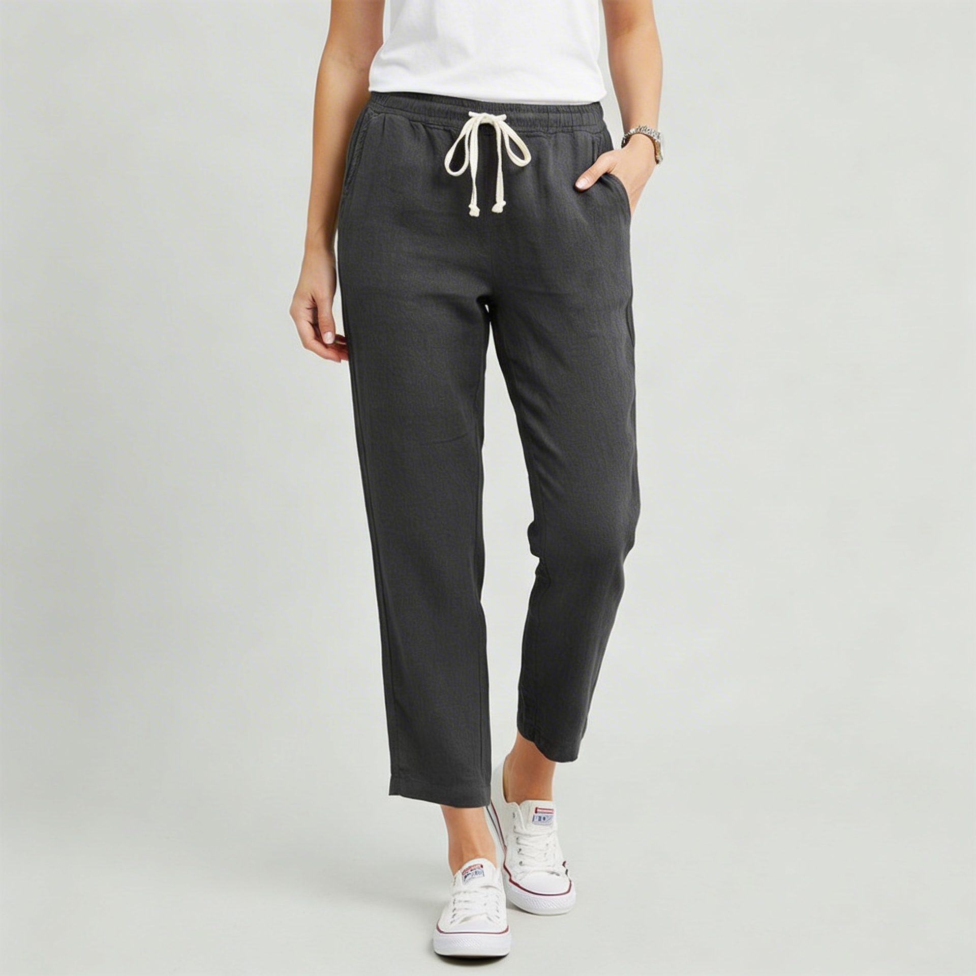 Lizzy | Pantalon en lin ample avec cordon de serrage 4