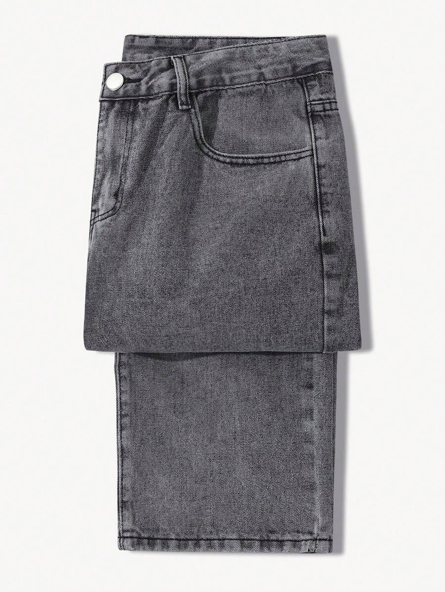 Pantalon ample droit pour homme – Denim décontracté à jambe large