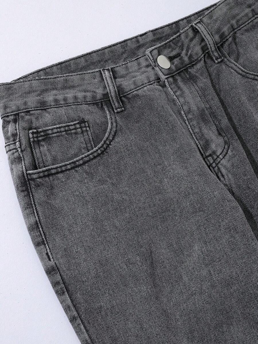 Pantalon ample droit pour homme – Denim décontracté à jambe large
