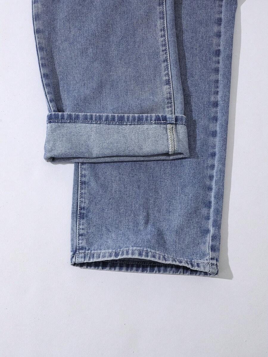 Pantalon ample droit pour homme – Denim décontracté à jambe large