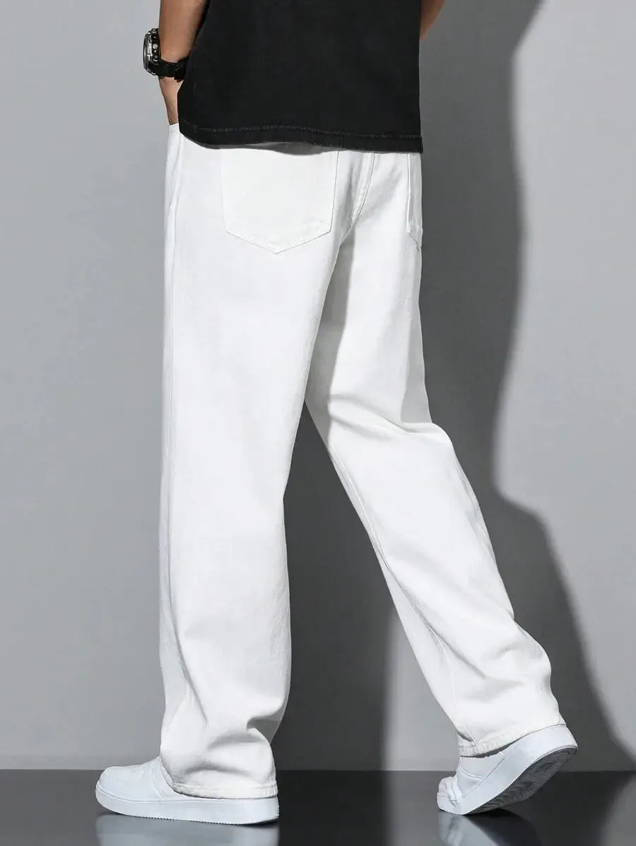 Pantalon ample droit pour homme – Denim décontracté à jambe large