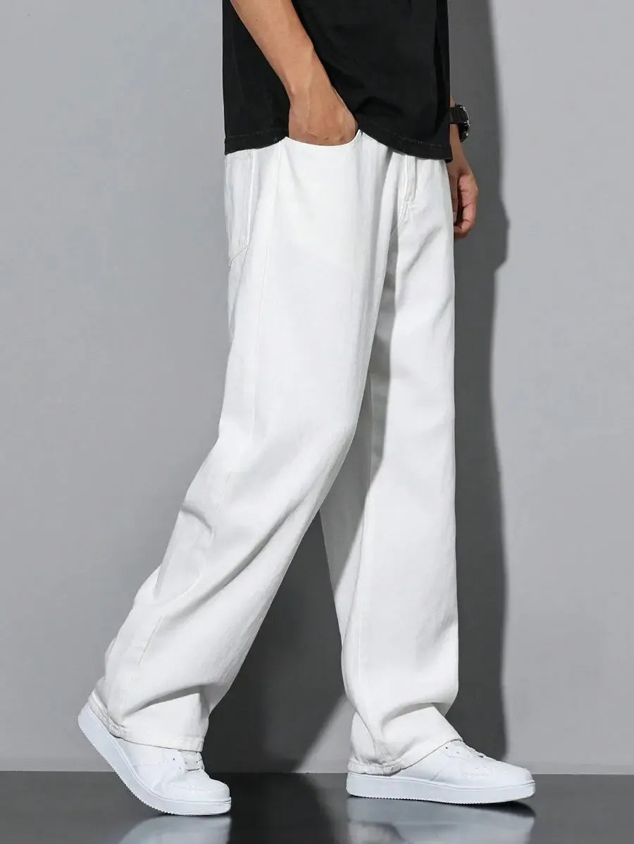 Pantalon ample droit pour homme – Denim décontracté à jambe large