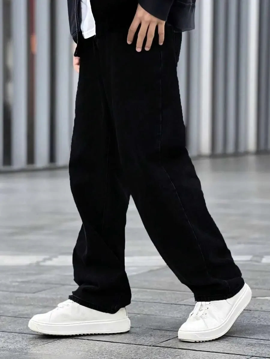 Pantalon ample droit pour homme – Denim décontracté à jambe large