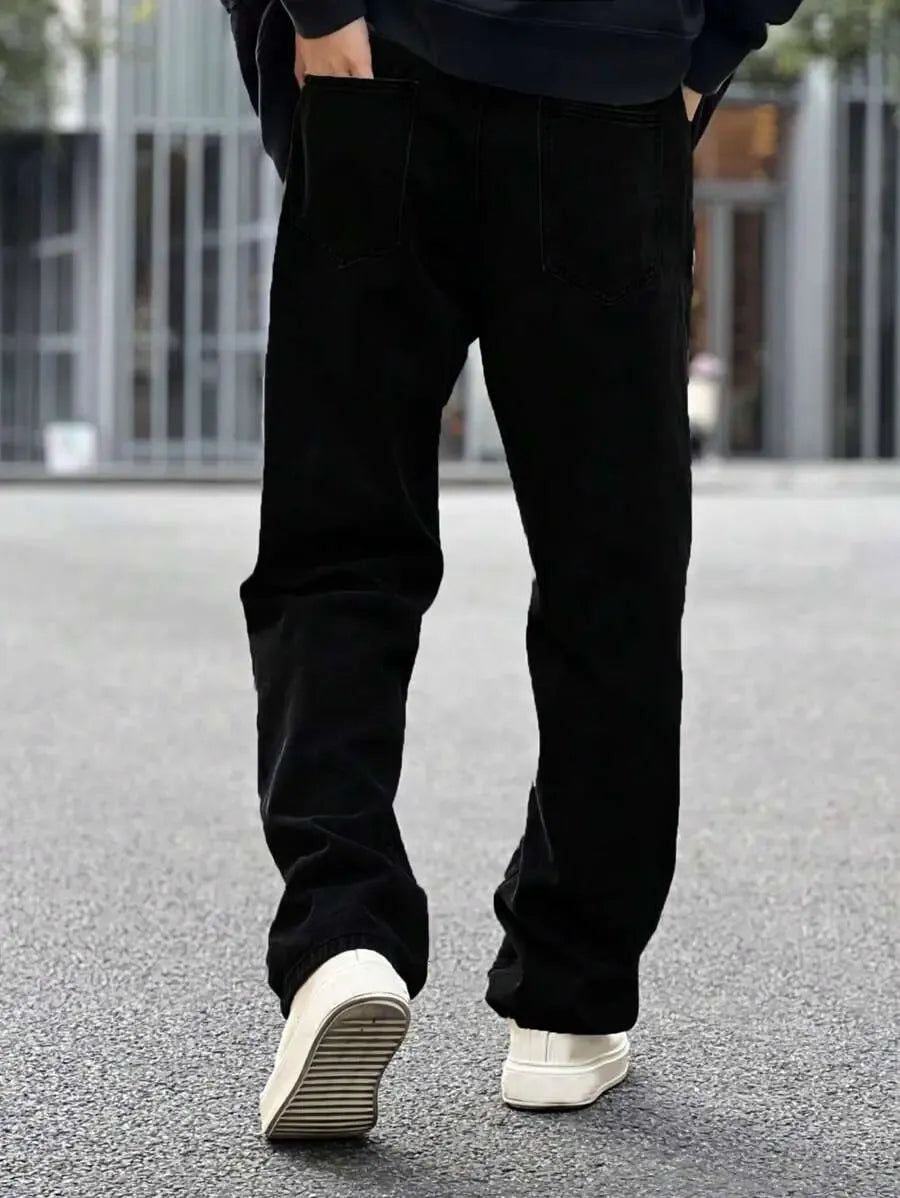 Pantalon ample droit pour homme – Denim décontracté à jambe large