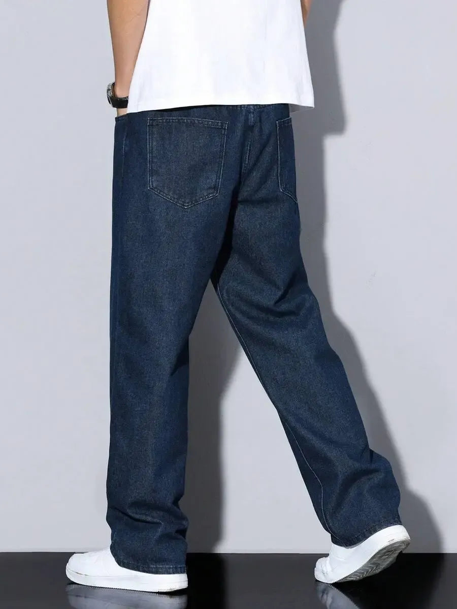 Pantalon ample droit pour homme – Denim décontracté à jambe large