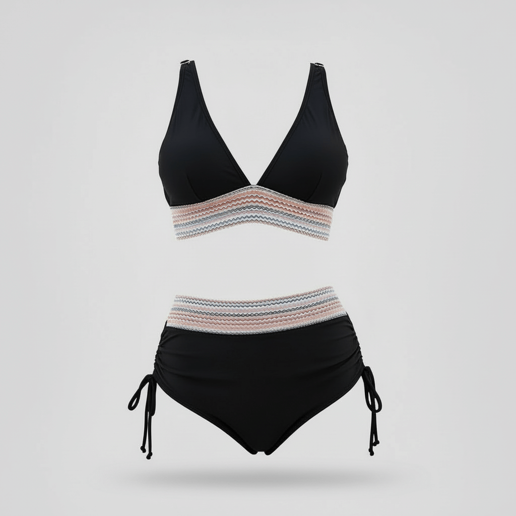 Rizile | Ensemble bikini taille haute à décolleté en V
