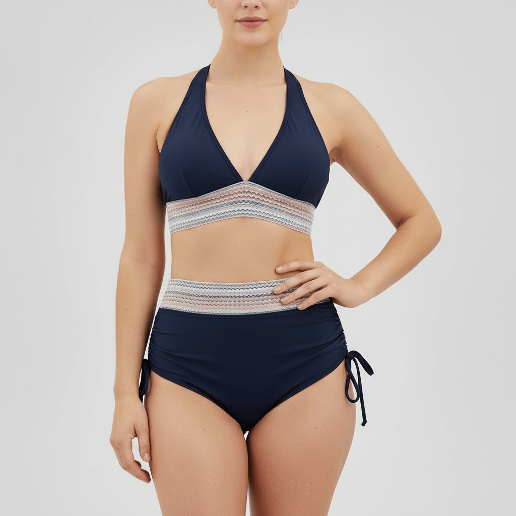 Rizile | Ensemble bikini taille haute à décolleté en V