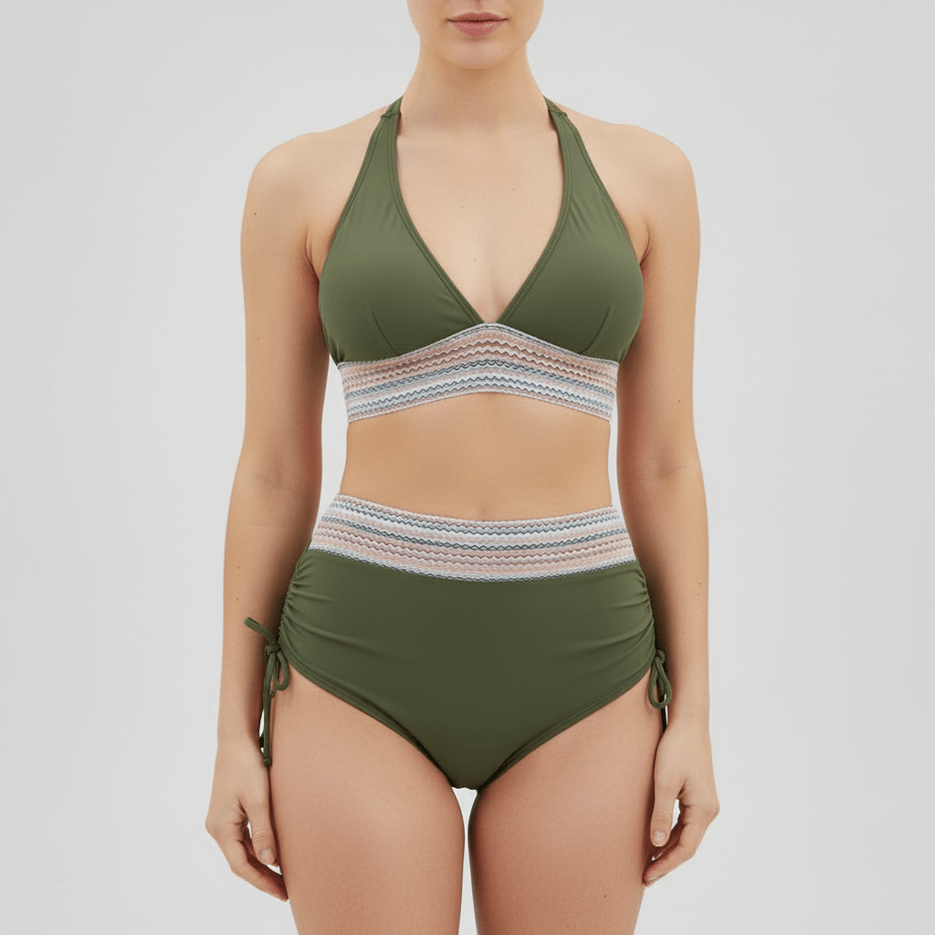 Rizile | Ensemble bikini taille haute à décolleté en V