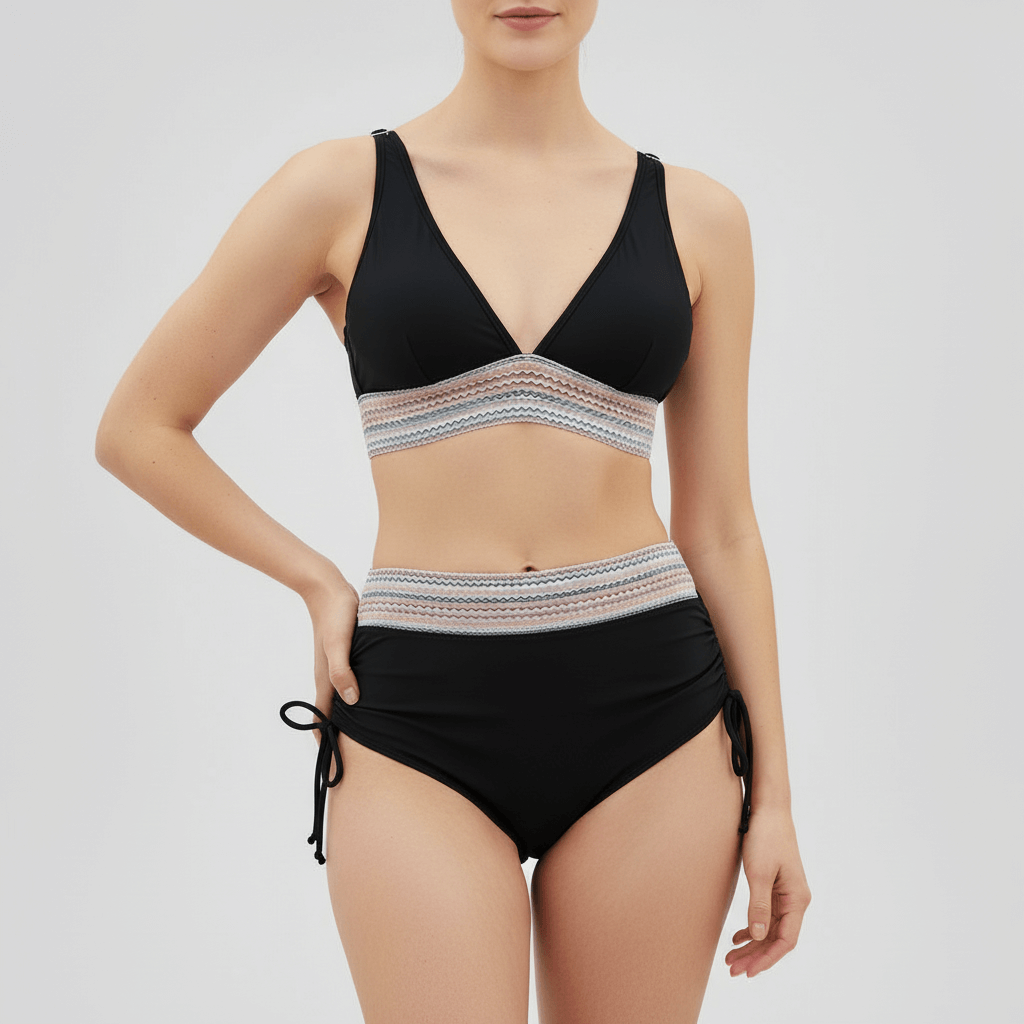 Rizile | Ensemble bikini taille haute à décolleté en V