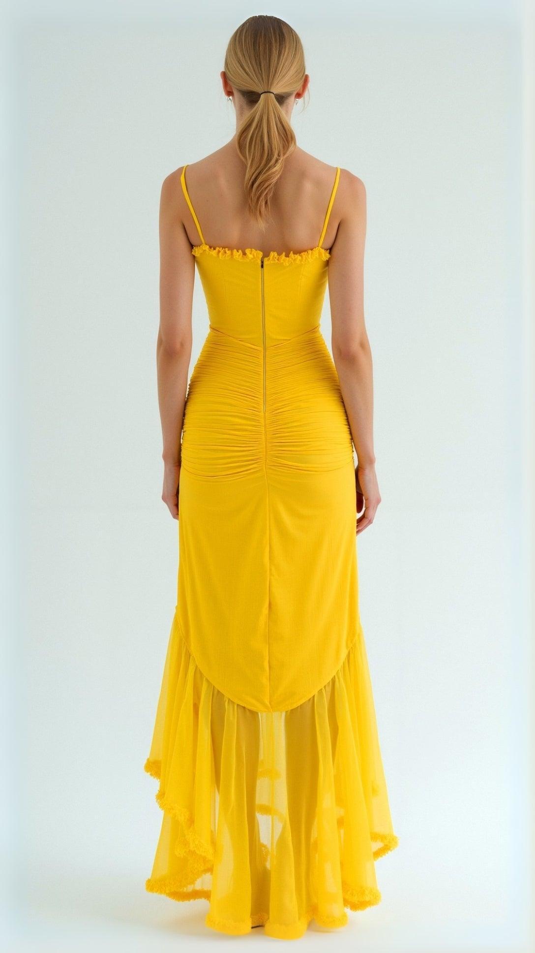 Rizile | Robe maxi asymétrique à encolure en forme de cœur