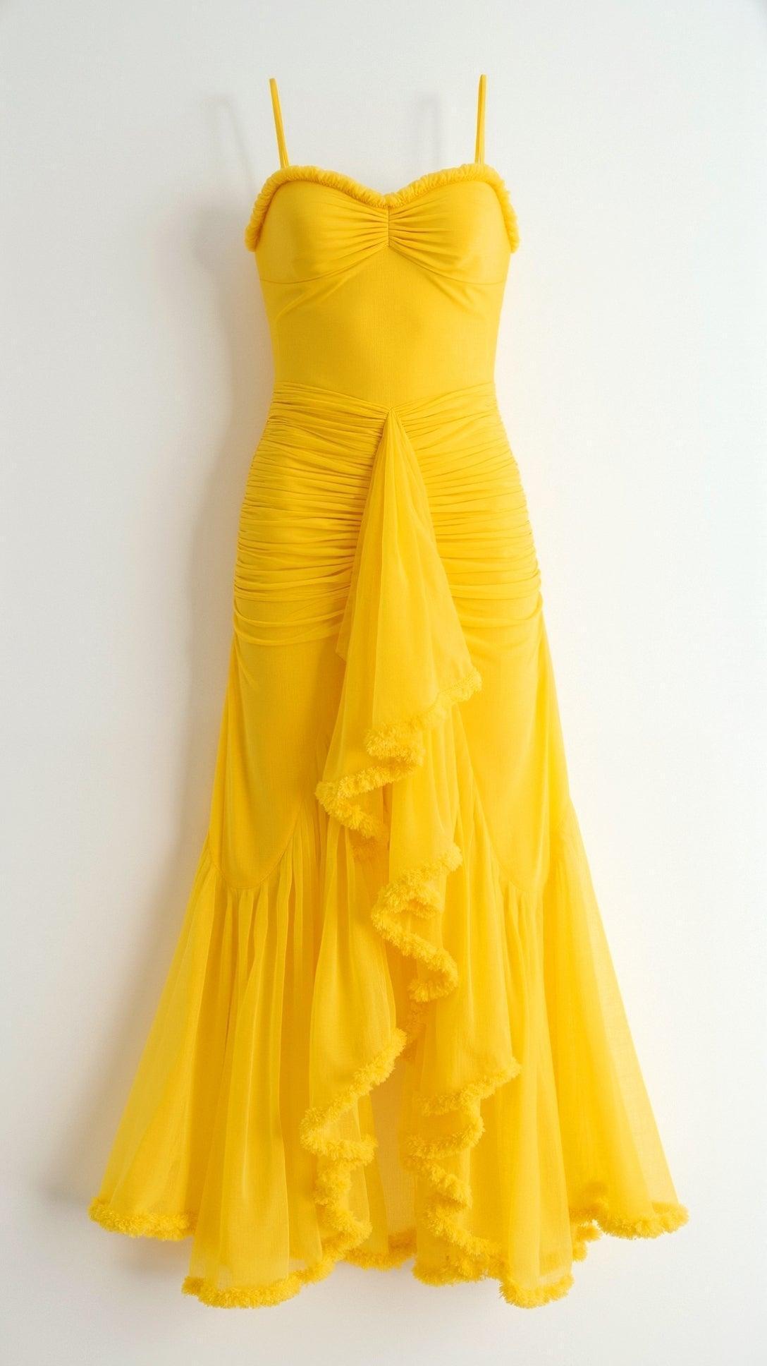 Rizile | Robe maxi asymétrique à encolure en forme de cœur