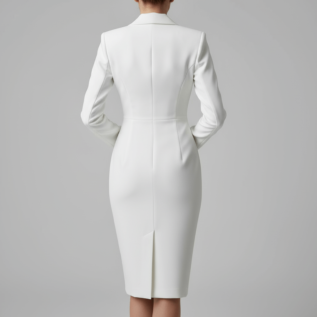 Rizile | Robe midi ajustée avec décolleté à revers