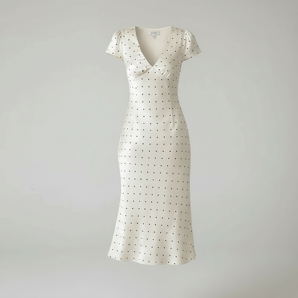 Rizile | Robe midi en satin à imprimé élégant