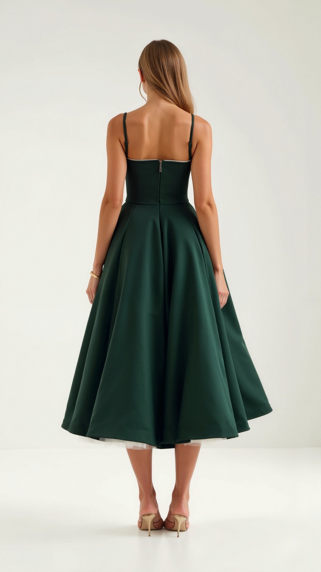 Rizile | Robe midi en tulle à décolleté cœur