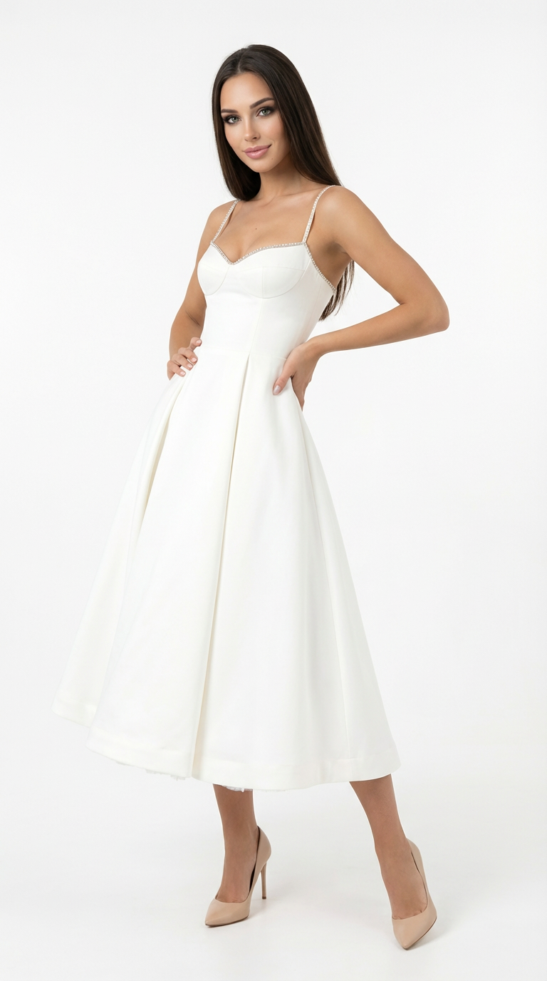 Rizile | Robe midi en tulle à décolleté cœur