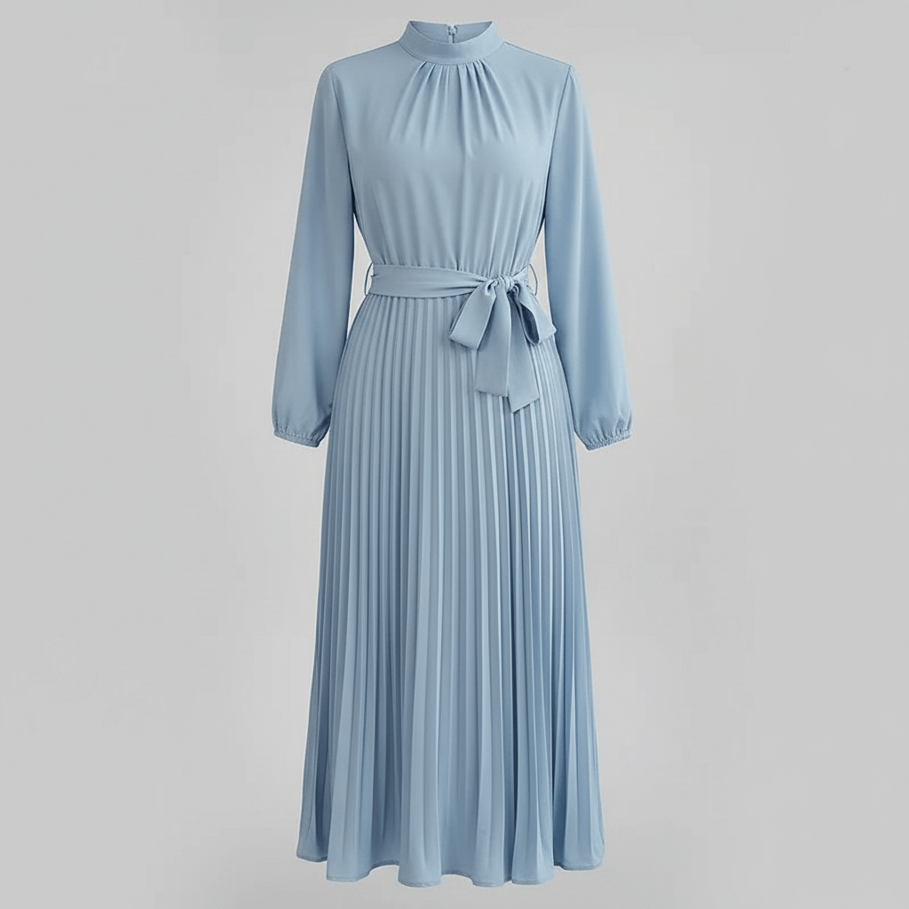 Rizile | Robe midi plissée avec ceinture