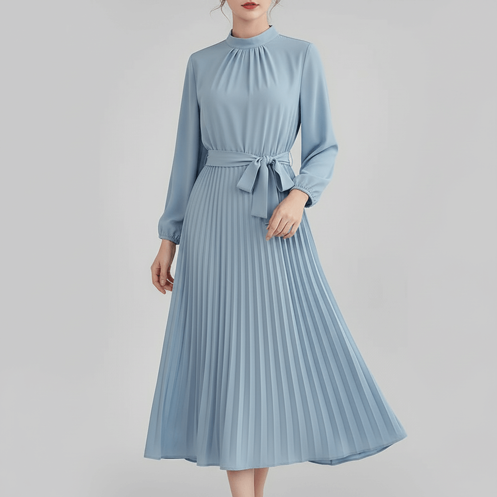 Rizile | Robe midi plissée avec ceinture