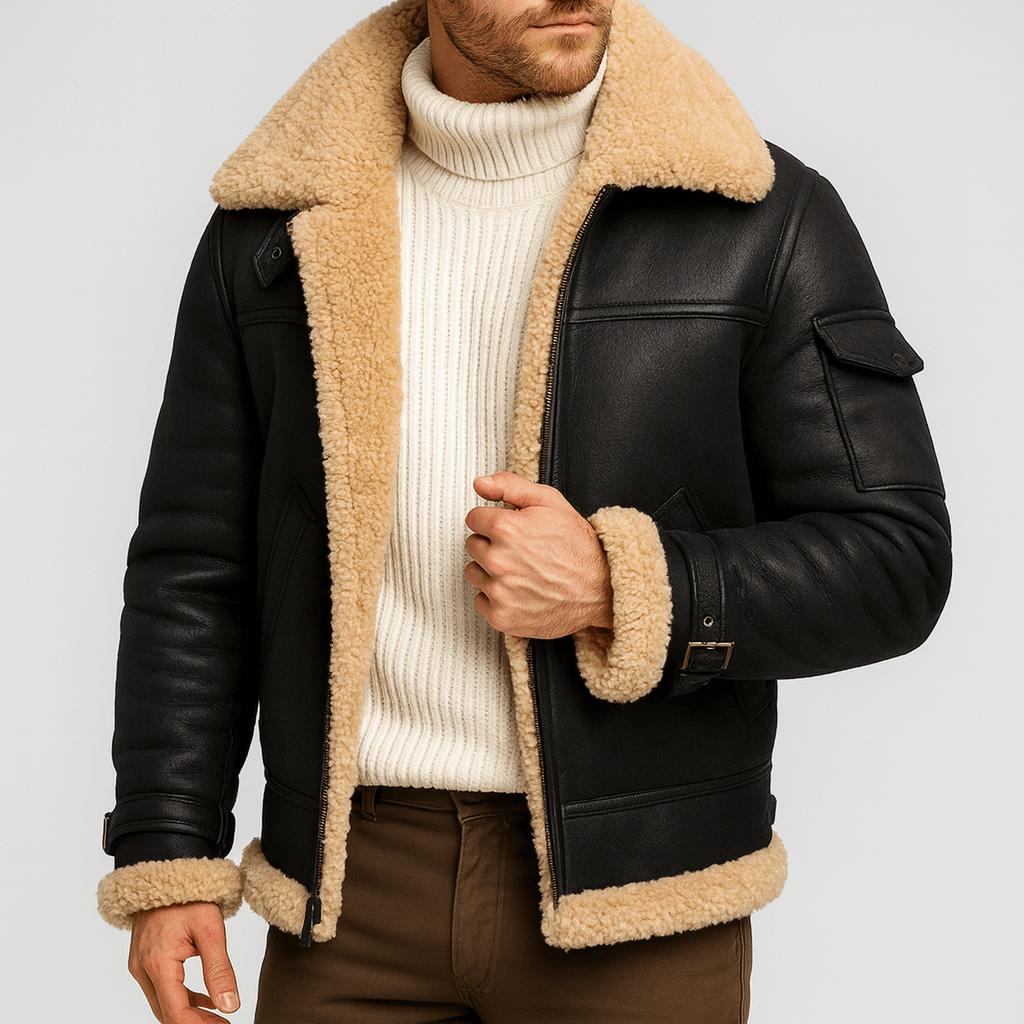 Rizile | Veste en cuir camel avec poches