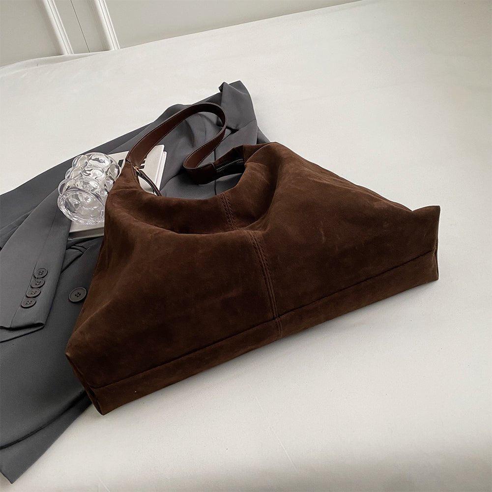 Sac à main pour femme en daim avec fermeture éclair