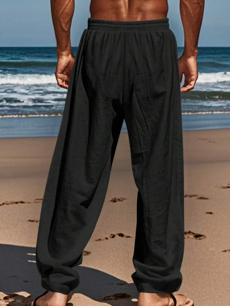 Adrián | Pantalón de lino de hombre con cordón - view 13