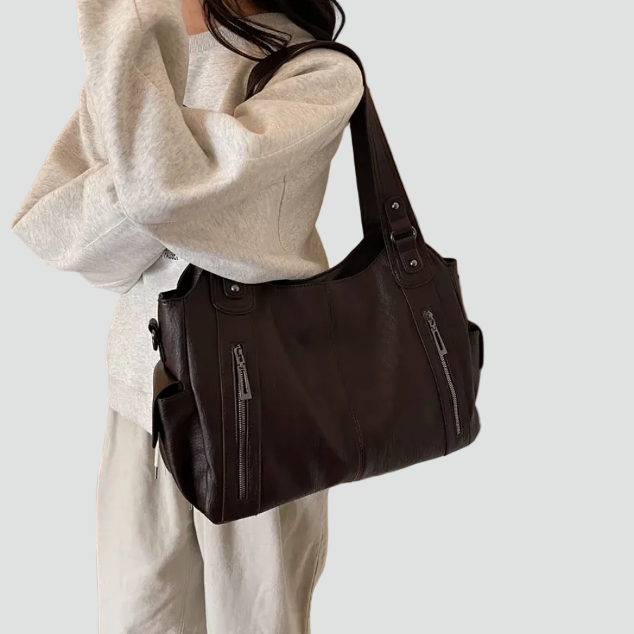 Aitana | Bolso de hombro de mujer grande - Marrón