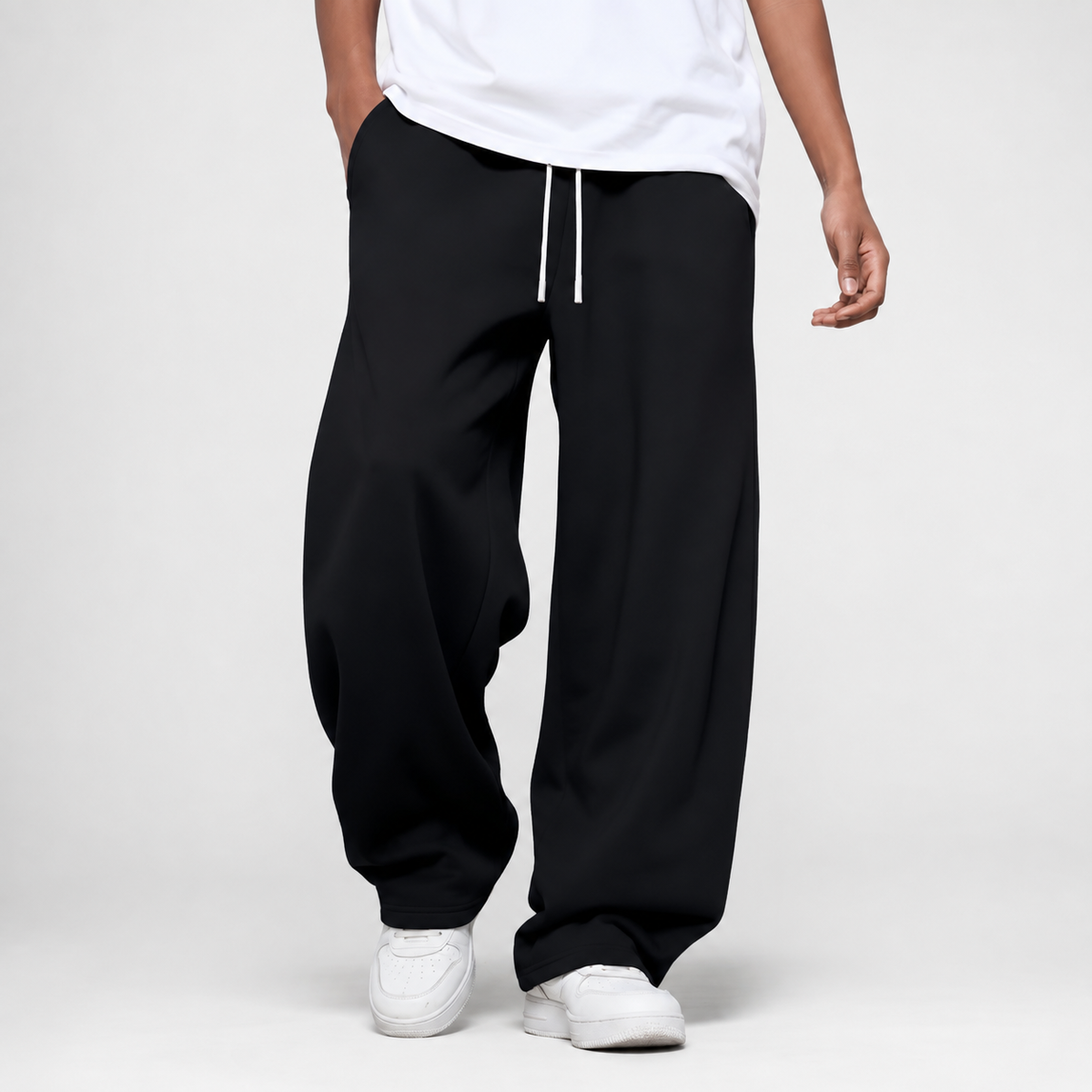Alberto | Pantalón jogger ancho de hombre - Negro