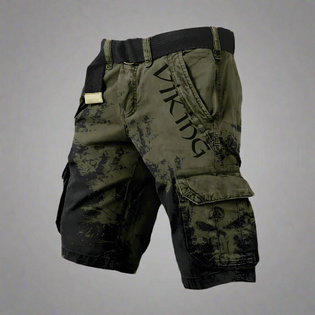 Andrés | Pantalón corto cargo de hombre estampado - Verde oscuro