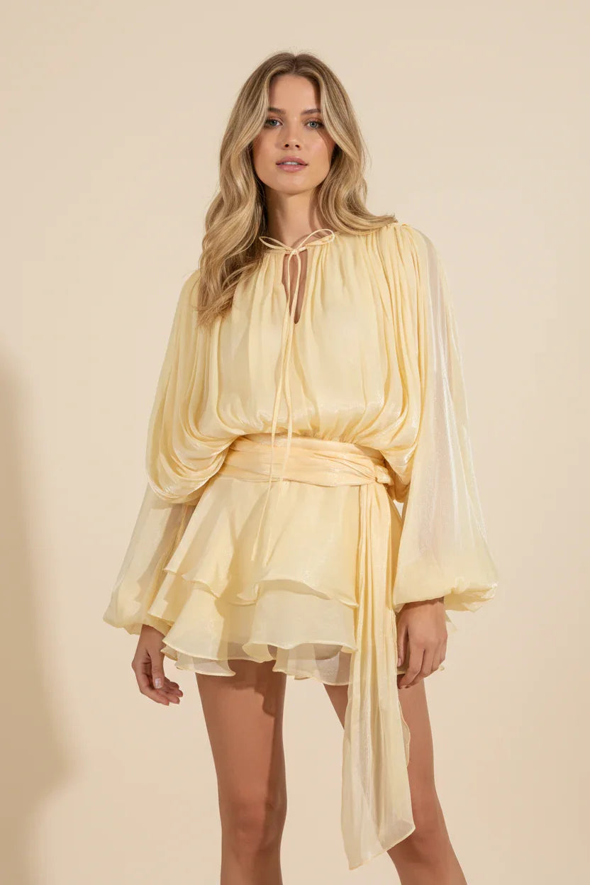 Carla | Vestido corto de mujer con mangas abullonadas - view 12