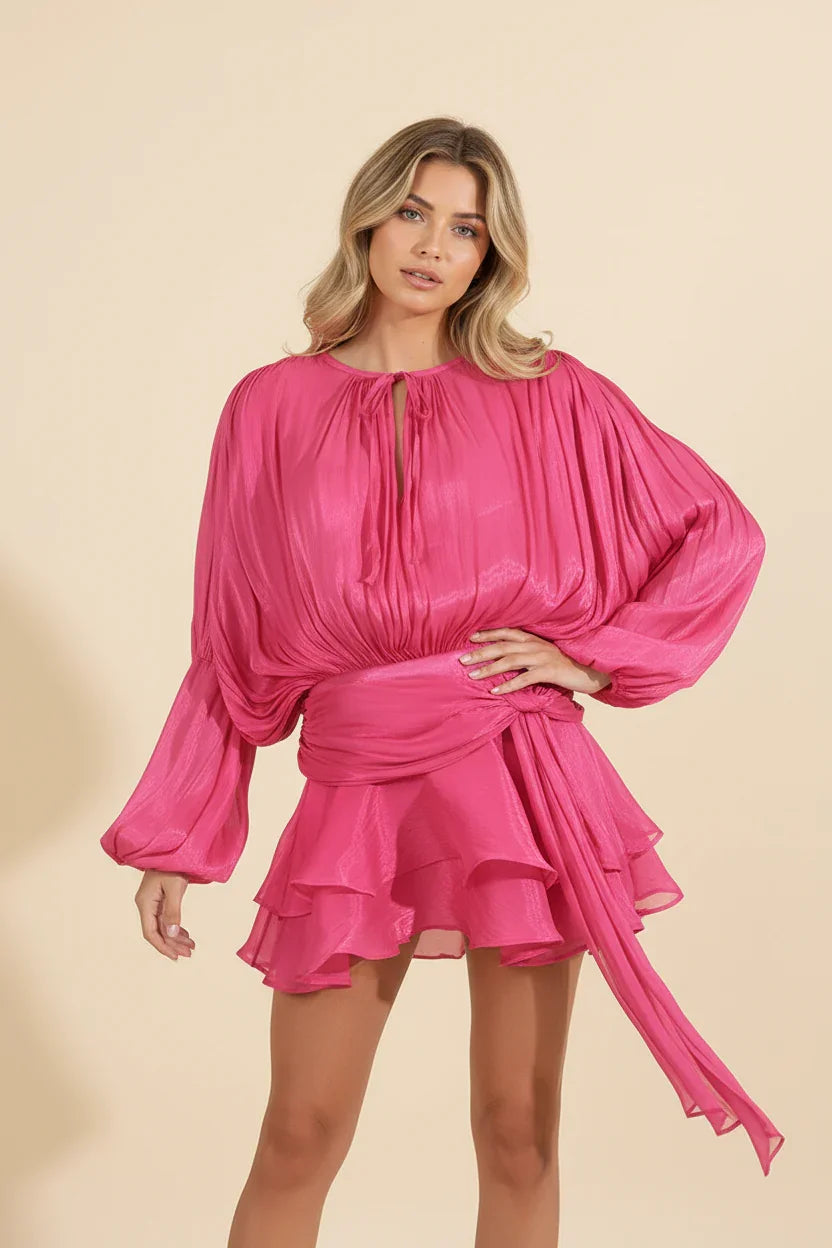 Carla | Vestido corto de mujer con mangas abullonadas - view 18