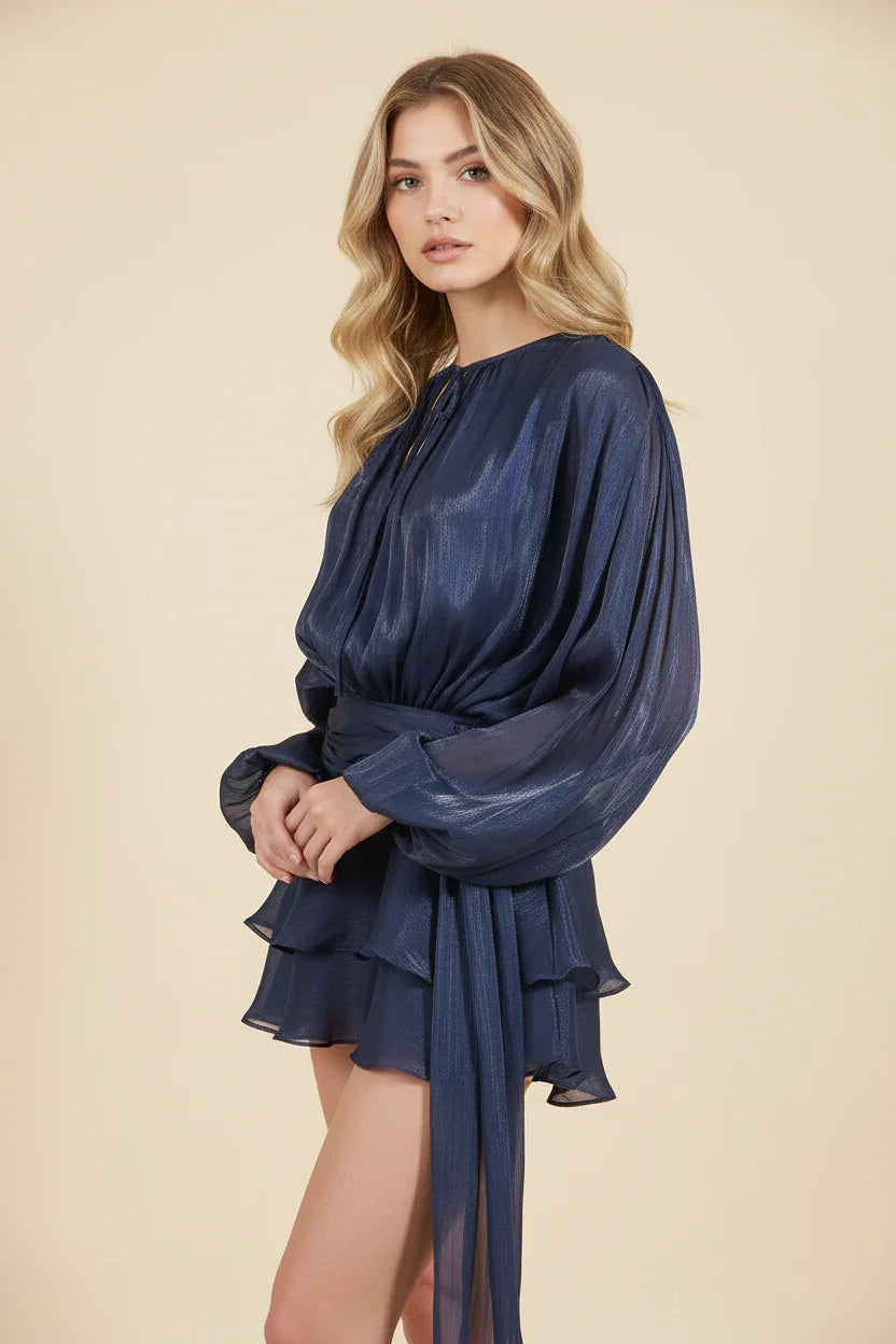 Carla | Vestido corto de mujer con mangas abullonadas - view 19