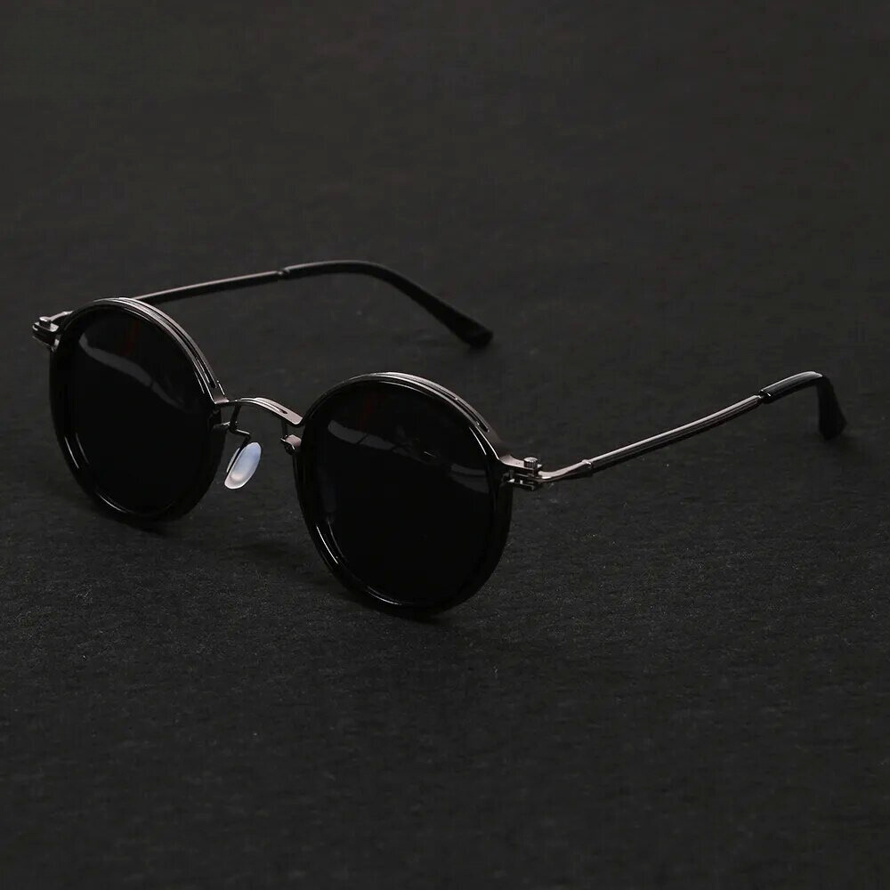 César | Gafas de sol redondas de montura metálica - Negro