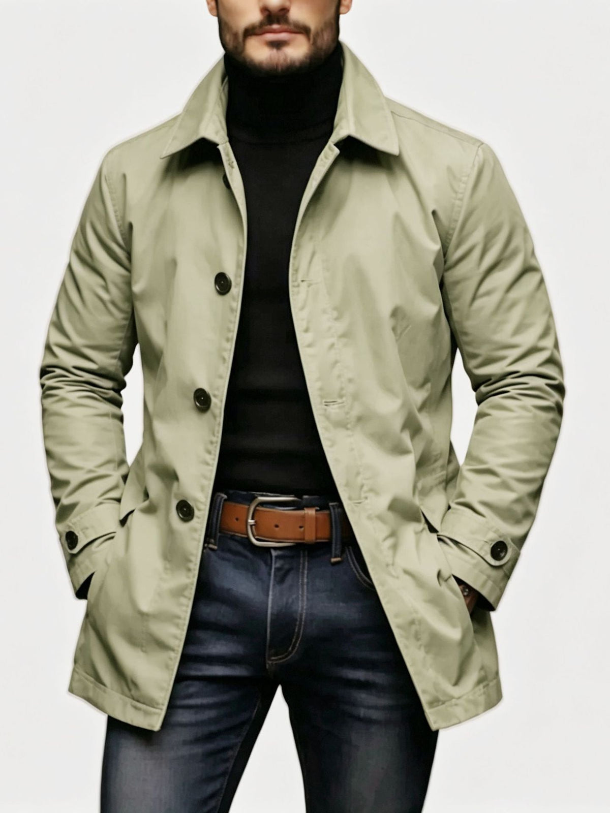 Cristóbal | Gabardina corta de hombre - Caqui