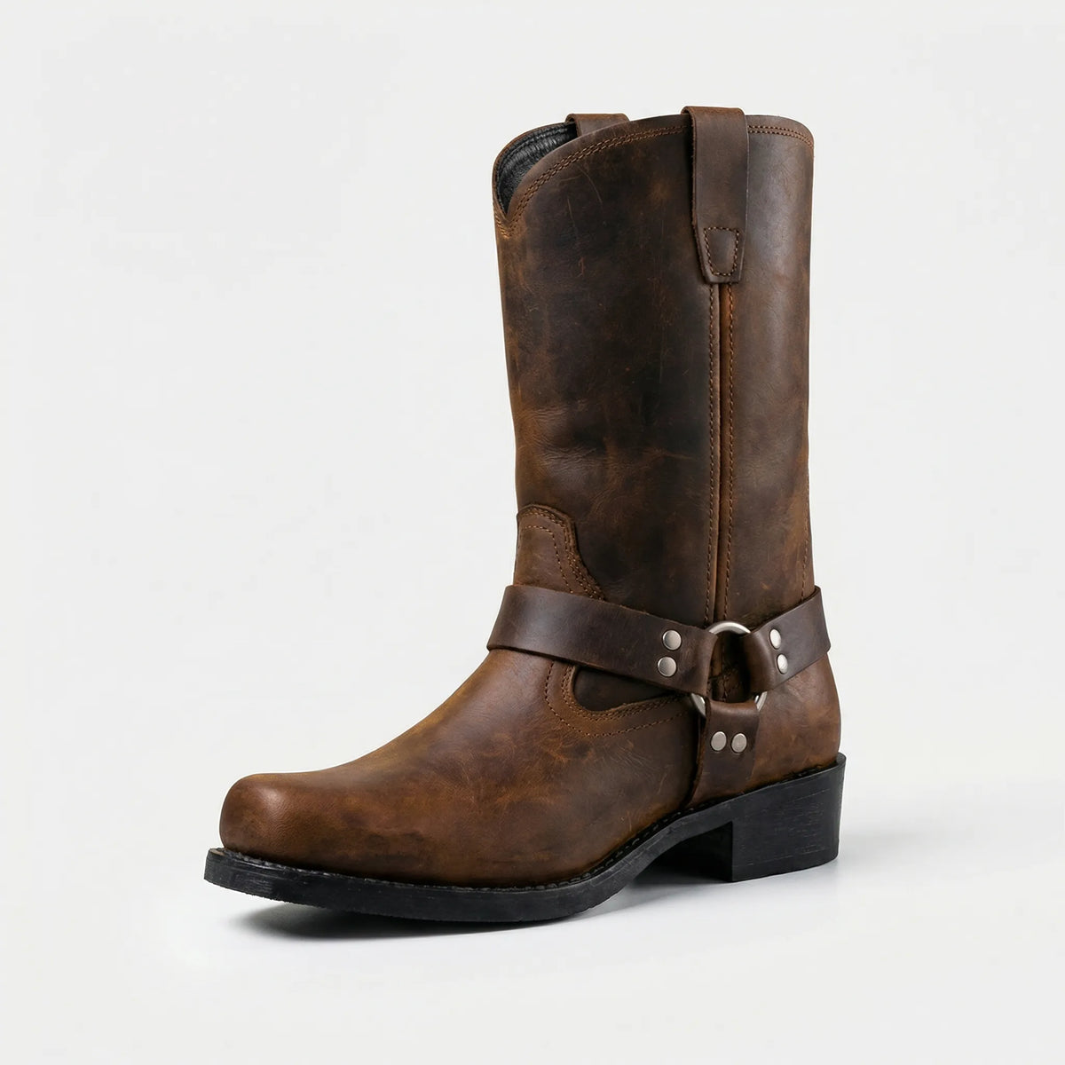 Darío | Botas cowboy de hombre de cuero - Coñac