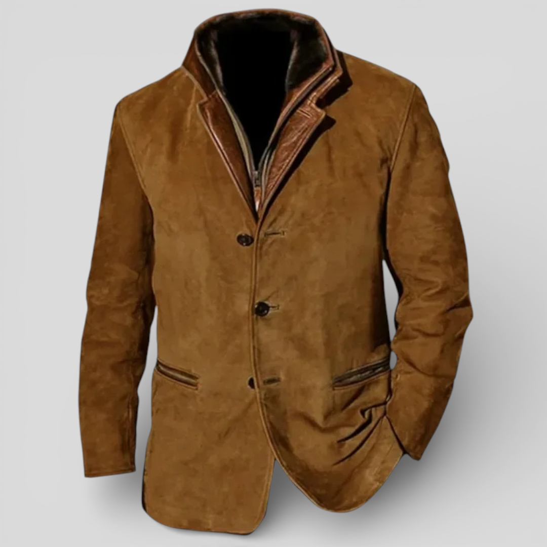 Gustavo | Chaqueta clásica de hombre con botones - Marrón