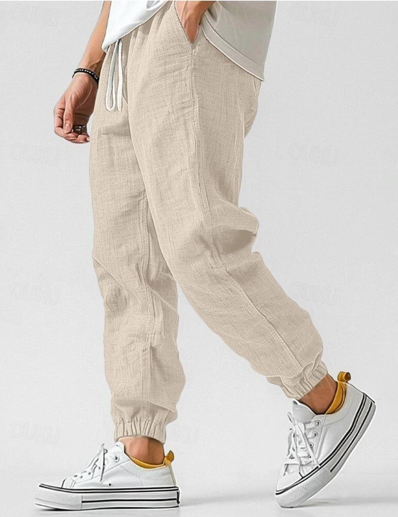 Héctor | Pantalón de lino de hombre - Beige