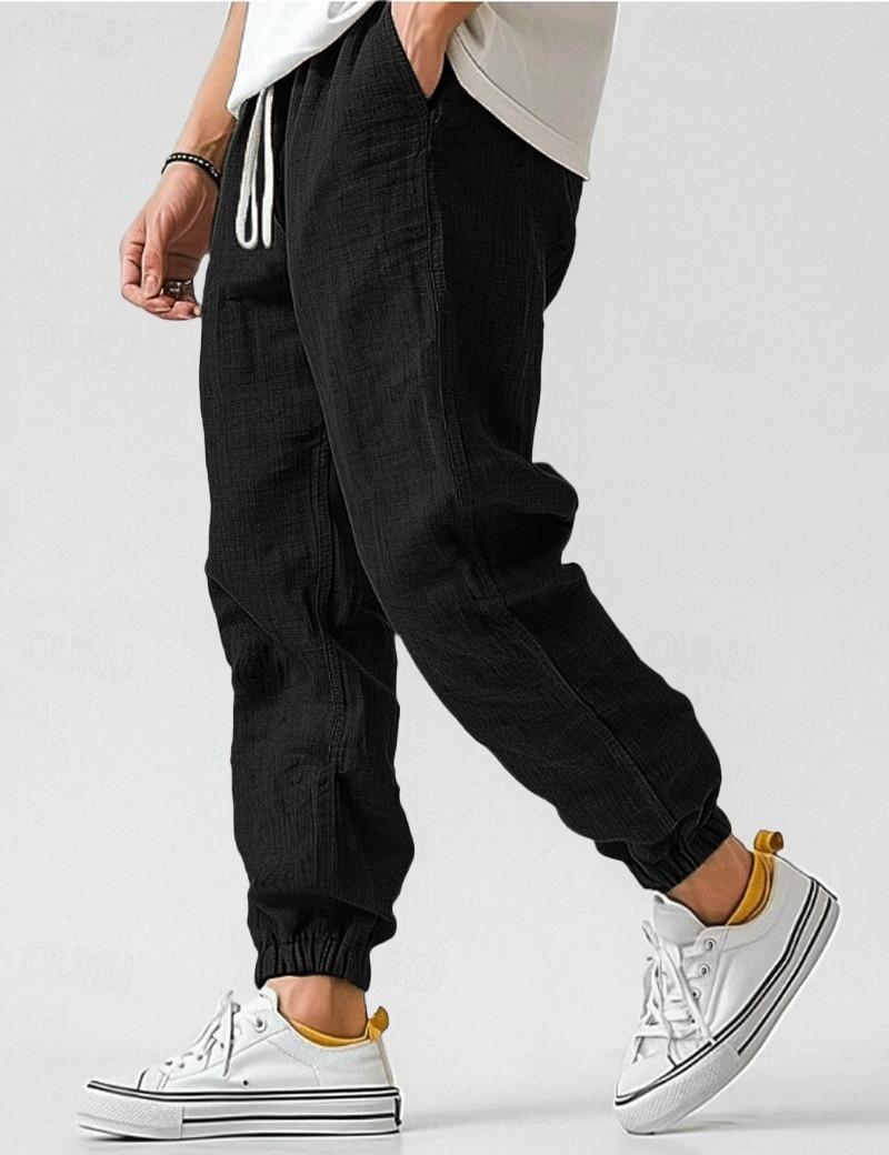 Héctor | Pantalón de lino de hombre - Negro