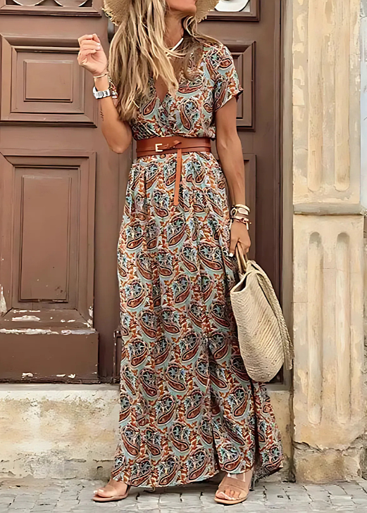 Irene | Vestido largo bohemio de mujer - Marrón