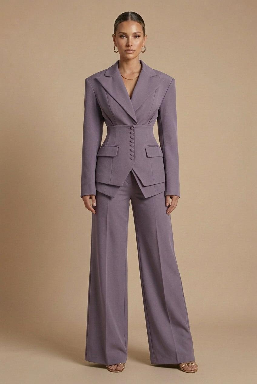 Isabel | Traje de chaqueta y pantalón de mujer - Morado