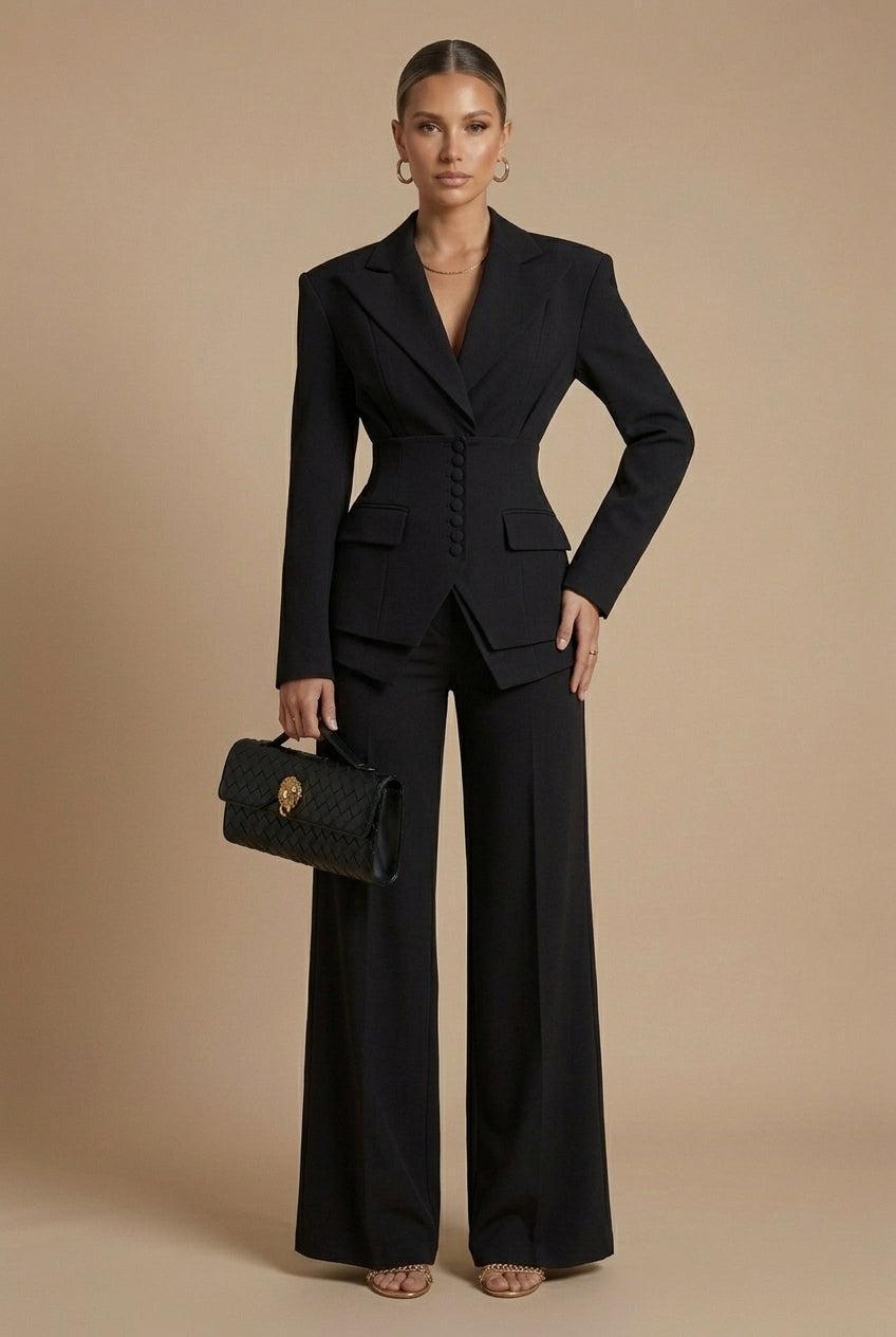 Isabel | Traje de chaqueta y pantalón de mujer - Negro
