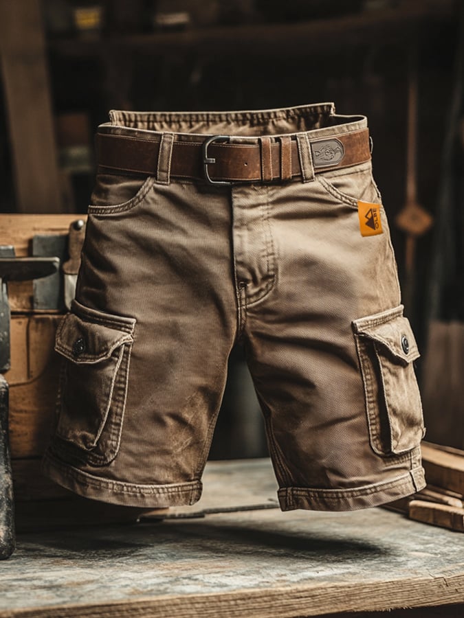 Jaime | Pantalones cortos cargo de hombre - Caqui