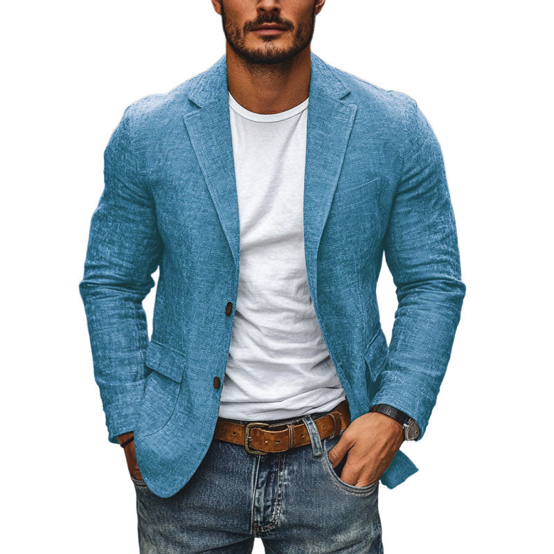 Lisandro | Americana de hombre de corte slim, gris - Azul
