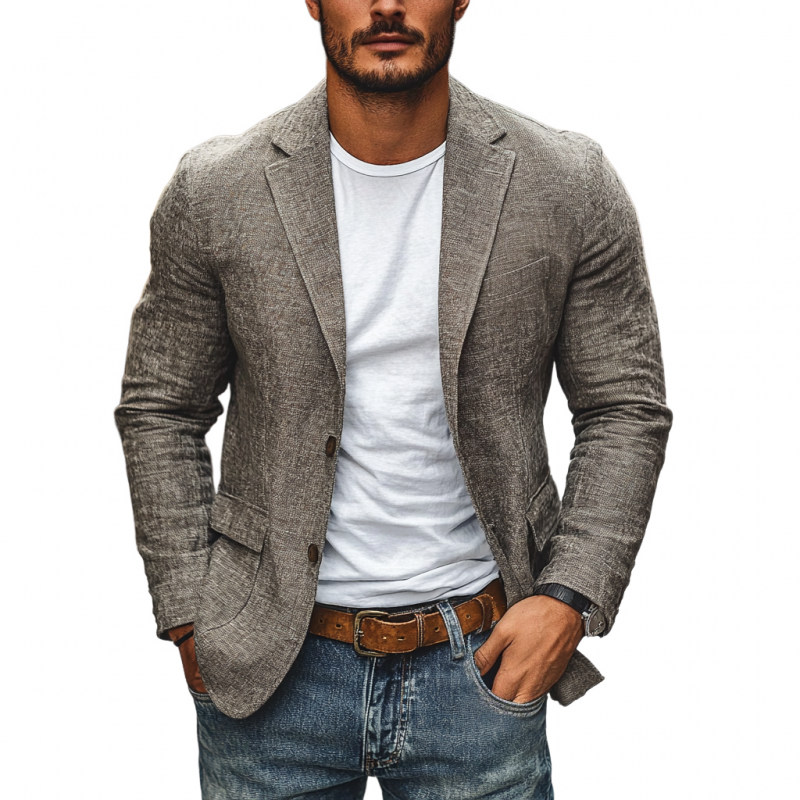 Lisandro | Americana de hombre de corte slim, gris - Gris