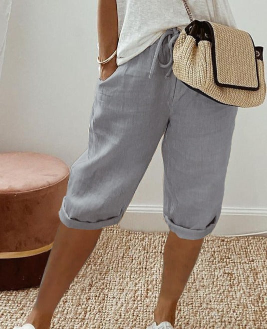 Lola | Pantalones capri de mujer, anchos - Gris