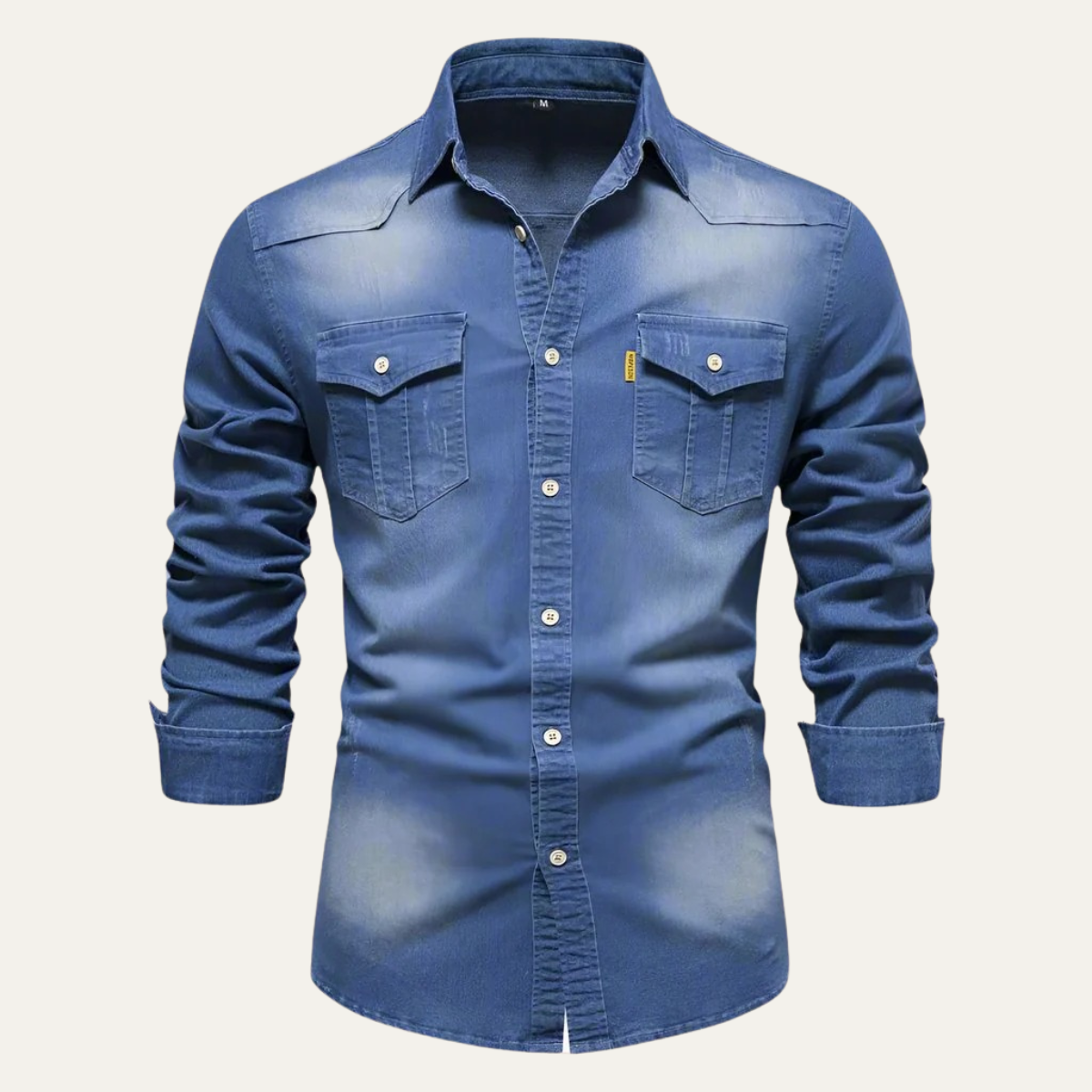 Lorenzo | Camisa vaquera de hombre elástica - Azul