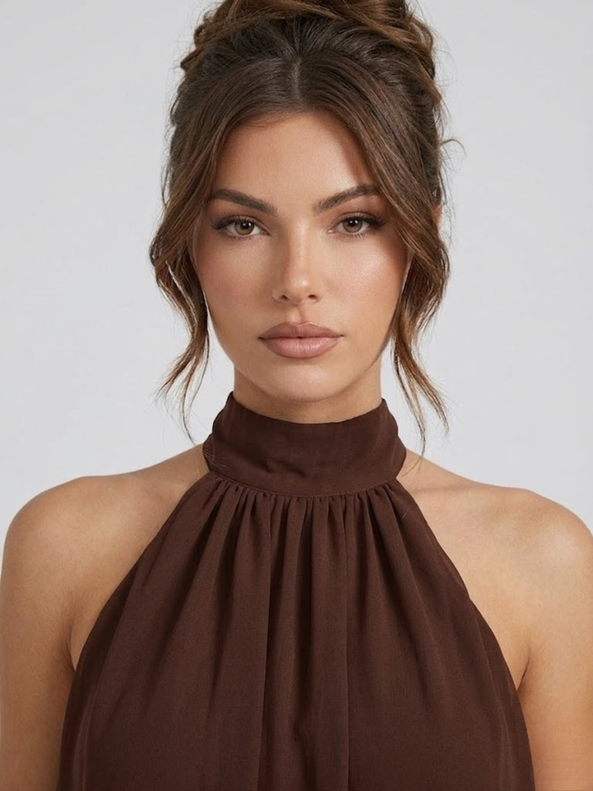 Lucía | Vestido corto de mujer con cuello halter y volantes - view 16