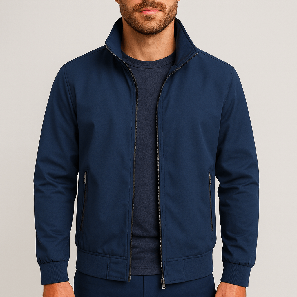 Marc | Cortavientos de hombre con cuello alto - Azul
